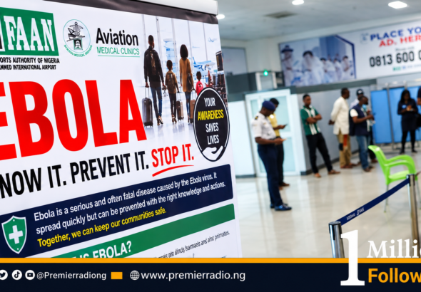 Ebola Awareness Poster in Airport Clinic